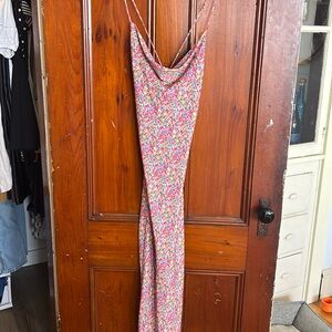 Resa Madison floral midi satin slip dress size small